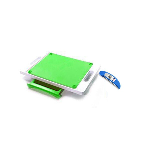 Karving King Dripless 2 in 1 System Cutting Board with Digital Meat Thermometer, Green - KK3MT