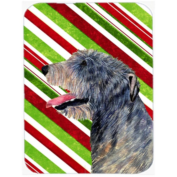 Carolines Treasures Irish Wolfhound Candy Cane Holiday Christmas Glass Cutting Board - Large - SS4575LCB