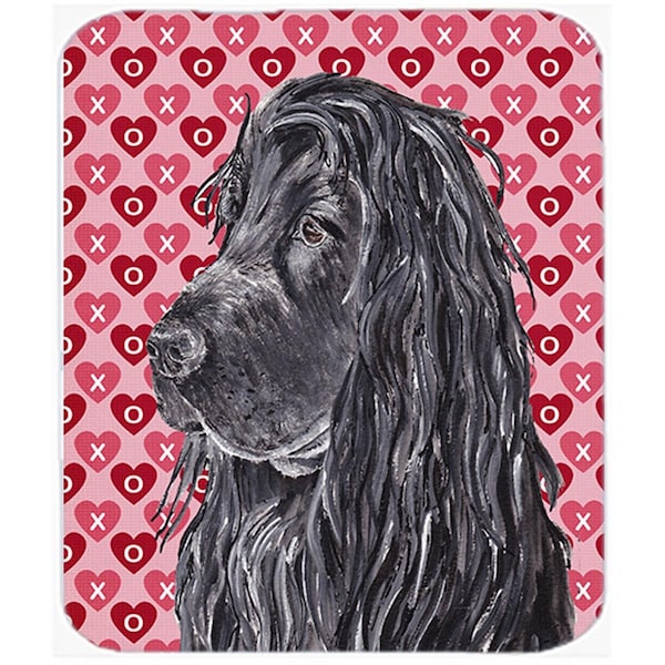 Carolines Treasures 15 x 12 in. English Cocker Spaniel Valentines Love Glass Cutting Board- Large - SC9555LCB