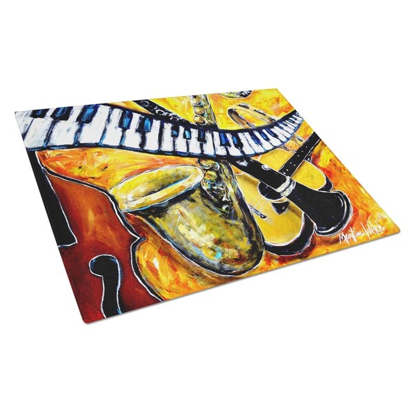 Carolines Treasures All That Jazz Glass Cutting Board Large - MW1267LCB