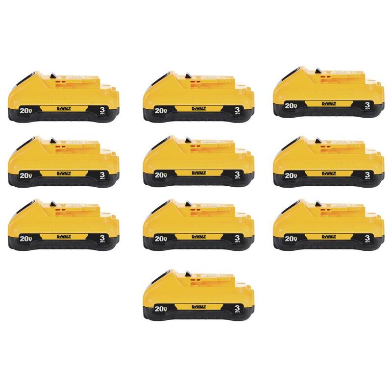 Paquete de batería compacta de iones de litio DEWALT 20V MAX 3.0Ah (paquete de 10) - DCB230-10
