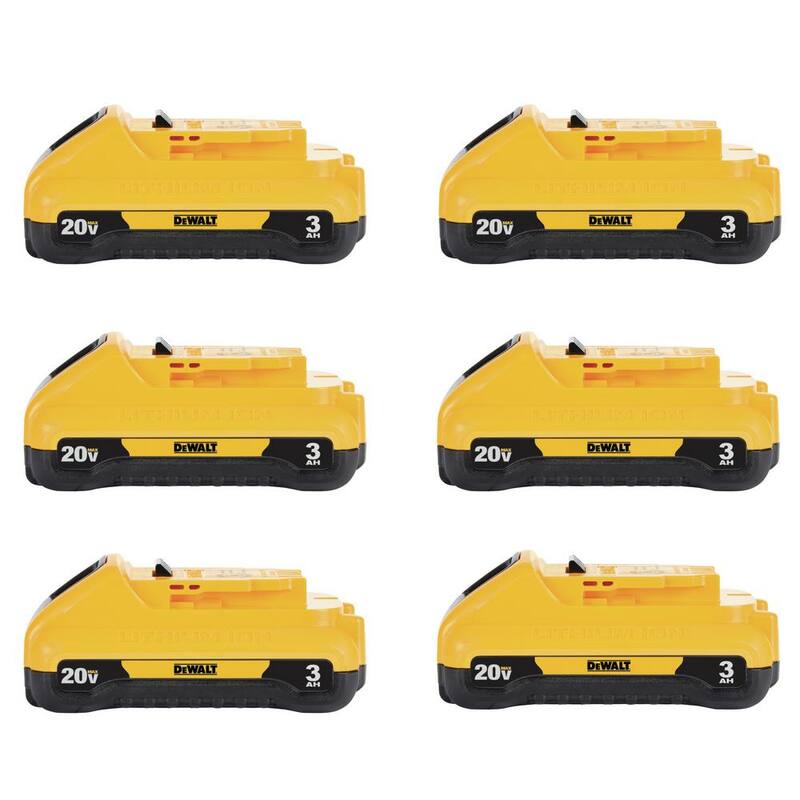 DEWALT Paquete de baterías compactas de iones de litio de 20V MAX 3.0Ah (paquete de 6) - DCB230-6