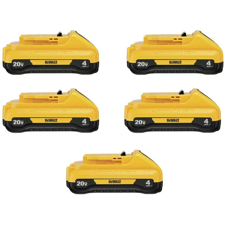 Paquete de baterías compactas de litio-ion DEWALT 20V MAX 4.0Ah (paquete de 5) - DCB240-5