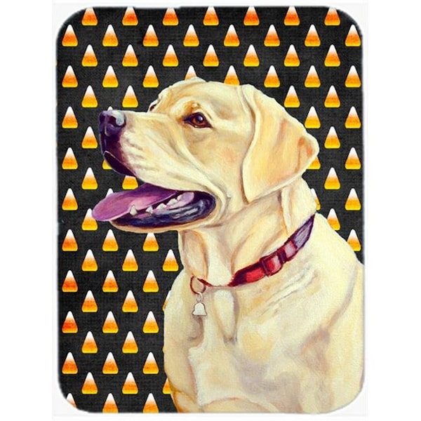 Carolines Treasures Carolines Treasures LH9079LCB Labrador Yellow Candy Corn Halloween Portrait Glass Cutting Board - Large - LH9079LCB