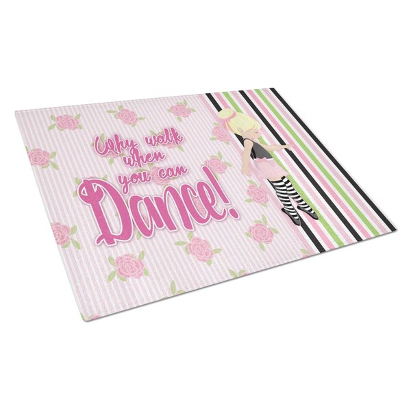 Carolines Treasures Ballet Dance Stripes Blonde Glass Cutting Board Large - BB5400LCB