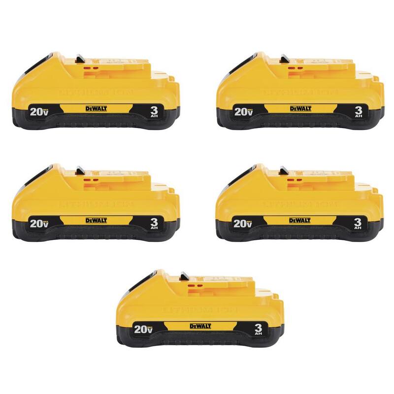 Paquete de baterías compactas de iones de litio DEWALT 20V MAX 3.0Ah (paquete de 5) - DCB230-5