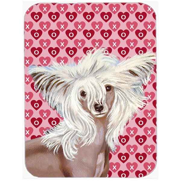 Carolines Treasures 15 x 12 in. Chinese Crested Hearts Love and Valentines Day Glass Cutting Board - Large - LH9167LCB