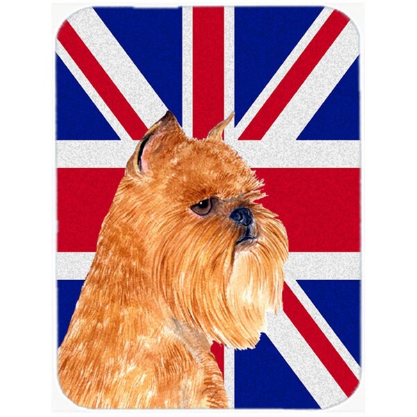 Carolines Treasures Brussels Griffon With English Union Jack British Flag Glass Cutting Board - Large - SS4936LCB