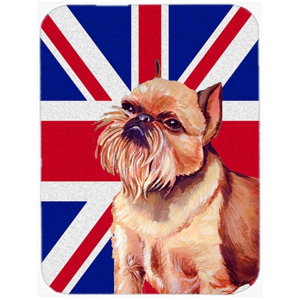 Carolines Treasures Brussels Griffon With English Union Jack British Flag Glass Cutting Board - Large - LH9466LCB