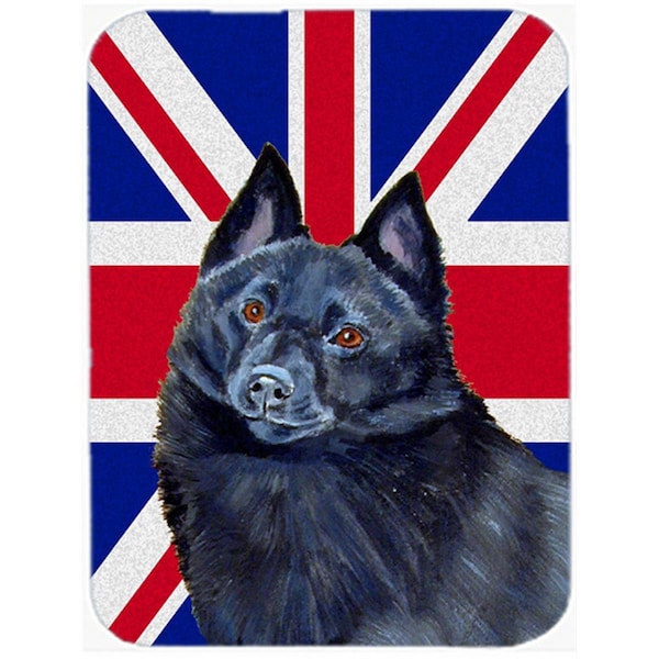 Carolines Treasures Schipperke With English Union Jack British Flag Glass Cutting Board - Large - LH9491LCB