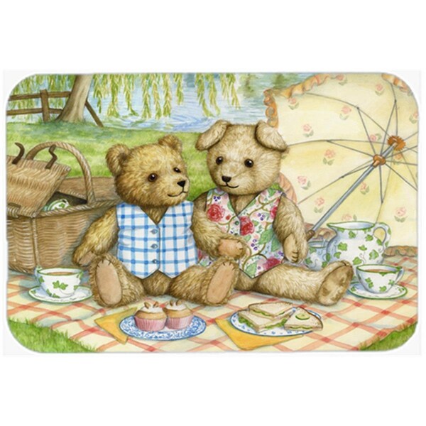 Carolines Treasures CDCO0308LCB Summertime Teddy Bears Picnic Glass Large Cutting Board - CDCO0308LCB