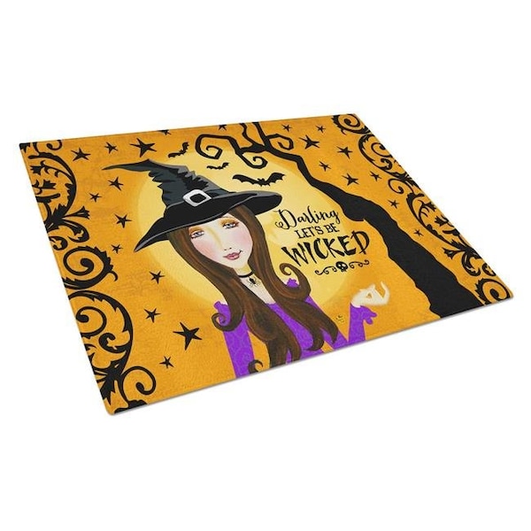 Carolines Treasures Carolines Treasures VHA3019LCB Halloween Wicked Witch Glass Cutting Board; Large - VHA3019LCB