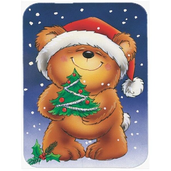 Carolines Treasures Carolines Treasures AAH7208LCB Teddy Bear & Christmas Tree Glass Large Cutting Board - AAH7208LCB