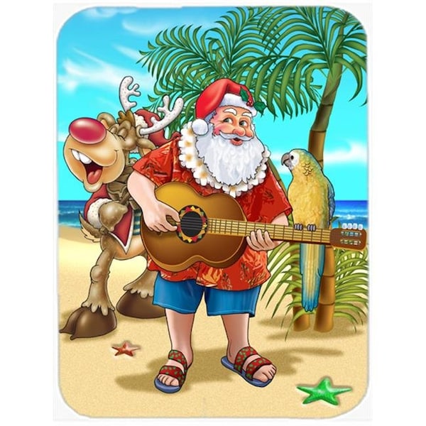 Carolines Treasures Carolines Treasures APH5151LCB Beach Christmas Santa Claus Island Time Glass Large Cutting Board - APH5151LCB