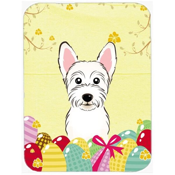 Carolines Treasures Carolines Treasures BB1908LCB Westie Easter Egg Hunt Glass Cutting Board; Large - BB1908LCB