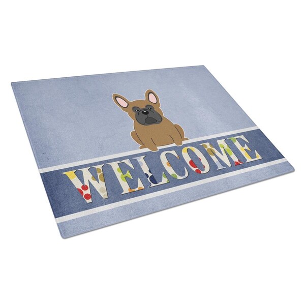 Carolines Treasures French Bulldog Brown Welcome Glass Cutting Board Large - BB5594LCB