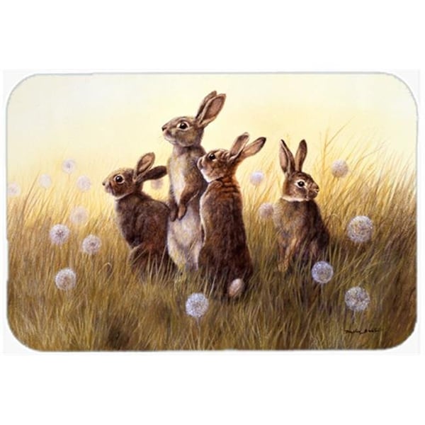 Carolines Treasures Carolines Treasures BDBA0144LCB Rabbits in the Dandelions Glass Large Cutting Board - BDBA0144LCB