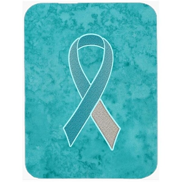 Carolines Treasures Carolines Treasures AN1215LCB 15 H x 12 L In. Teal and White Ribbon for Cervical Cancer Awareness Glass Cutting Board; Large Size - AN1215LCB