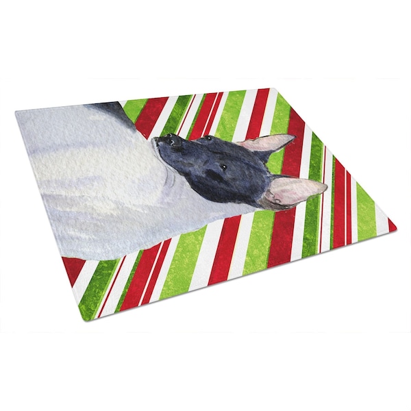 Carolines Treasures Rat Terrier Candy Cane Holiday Christmas Glass Cutting Board - Large - SS4549LCB