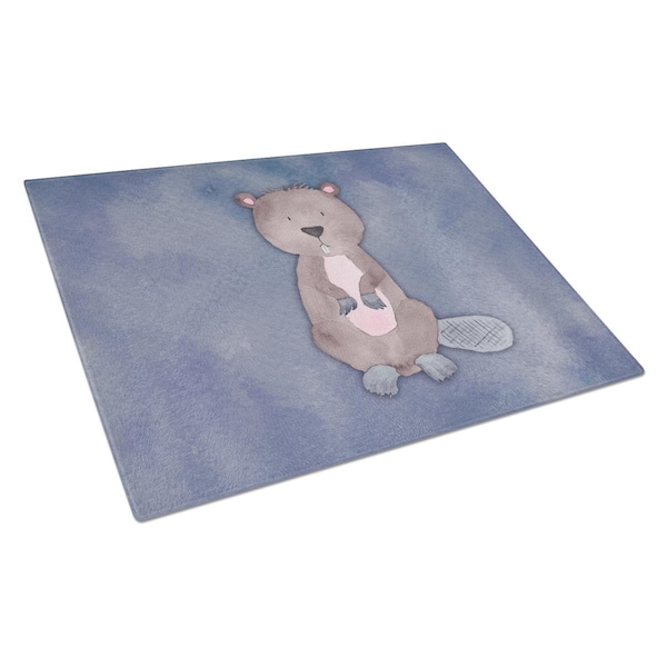 Carolines Treasures Beaver Watercolor Glass Cutting Board Large - BB7392LCB