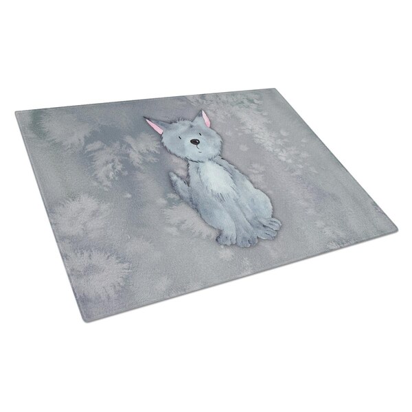 Carolines Treasures Wolf Watercolor Glass Cutting Board Large - BB7398LCB