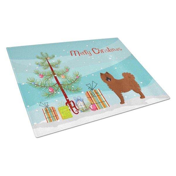 Carolines Treasures Eurasier or Eurasian Dog Christmas Tree Glass Cutting Board Large - CK3454LCB