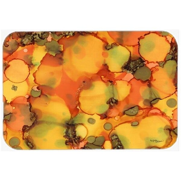 Carolines Treasures Carolines Treasures 8976LCB Abstract in Orange & Greens Glass Cutting Board; Large - 8976LCB