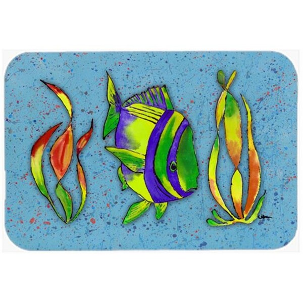 Carolines Treasures Carolines Treasures 8570LCB 15 X 12 In. Tropical Fish on Blue Glass Cutting Board Large Size - 8570LCB