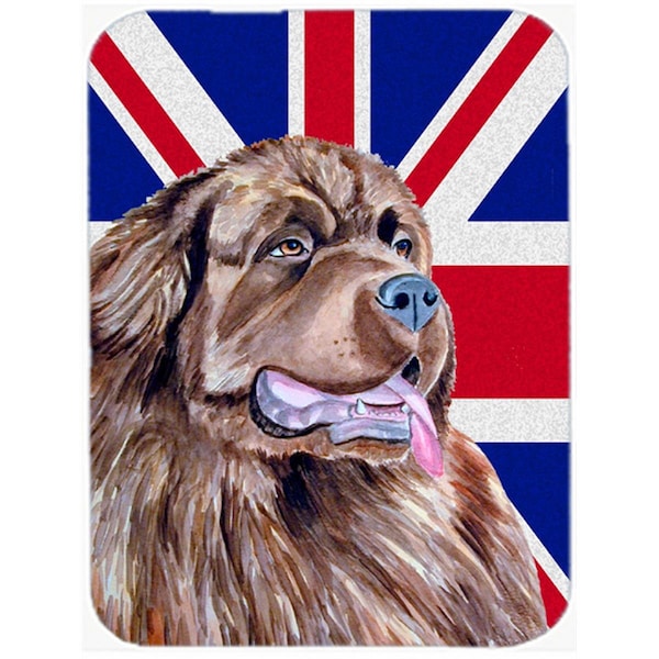 Carolines Treasures Newfoundland With English Union Jack British Flag Glass Cutting Board - Large - LH9463LCB