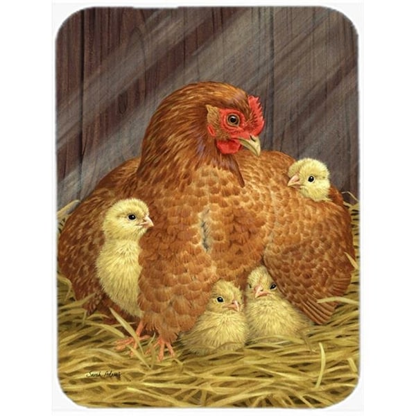 Carolines Treasures Carolines Treasures ASA2011LCB My Little Chickadees With Hen Chicken Glass Cutting Board; Large - ASA2011LCB