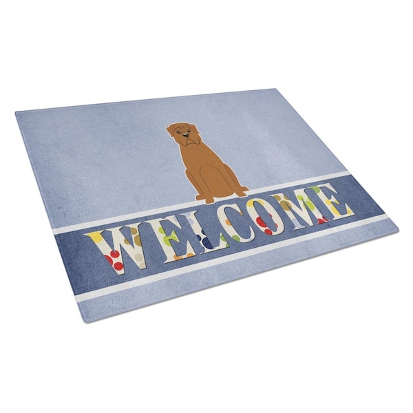 Carolines Treasures Dogue De Bourdeaux Welcome Glass Cutting Board Large - BB5654LCB