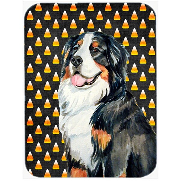 Carolines Treasures Bernese Mountain Dog Candy Corn Halloween Portrait Glass Cutting Board - Large - LH9075LCB