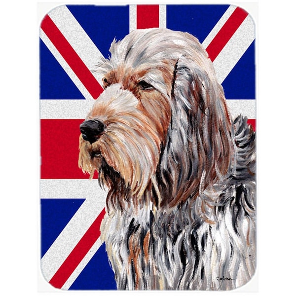 Carolines Treasures Otterhound With English Union Jack British Flag Glass Cutting Board - Large - SC9879LCB
