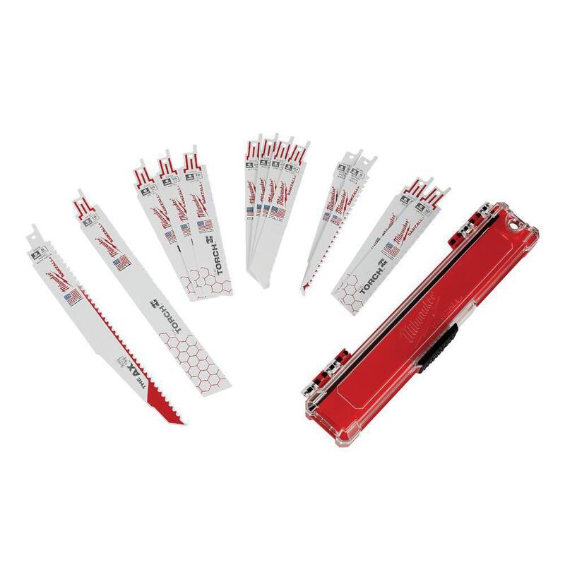 Juego de hojas de sierra alternante bimetálica Milwaukee SAWZALL para demolición de madera y metal incrustado con clavos (13 piezas) - 49-22-1113