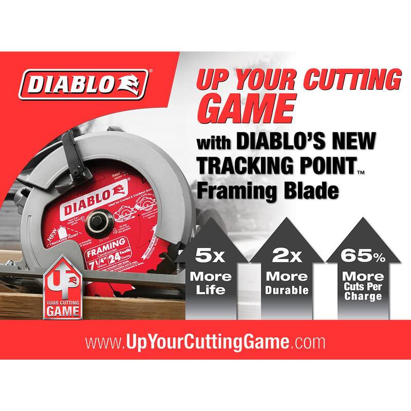 DIABLO Tracking Point 7-1/4 pulgadas x 24 dientes Hoja de sierra circular para enmarcar (paquete de 3) - D0724R3