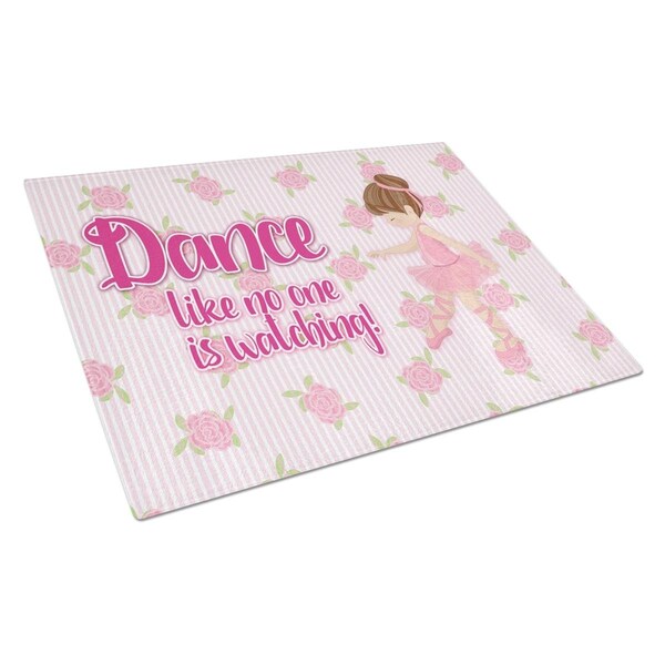 Carolines Treasures Ballet Dance Brunette Glass Cutting Board Large - BB5390LCB