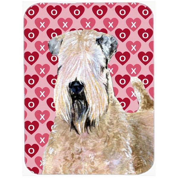 Carolines Treasures Wheaten Terrier Soft Coated Love Valentines Day Glass Cutting Board- Large - SS4493LCB