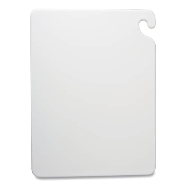 San Jamar Cut-N-Carry Color Cutting Boards, Plastic, 20w x 15d x 1/2h, White - SAN CB152012WH