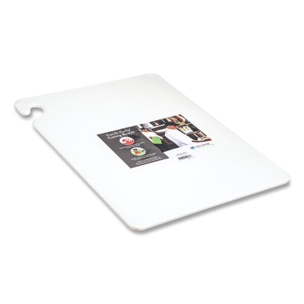 San Jamar Cut-N-Carry Color Cutting Boards, Plastic, 20w x 15d x 1/2h, White - SAN CB152012WH