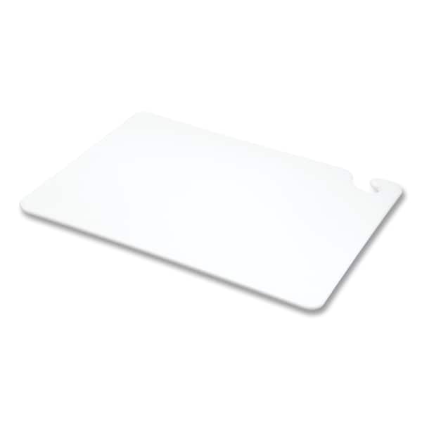 San Jamar Cut-N-Carry Color Cutting Boards, Plastic, 20w x 15d x 1/2h, White - SAN CB152012WH
