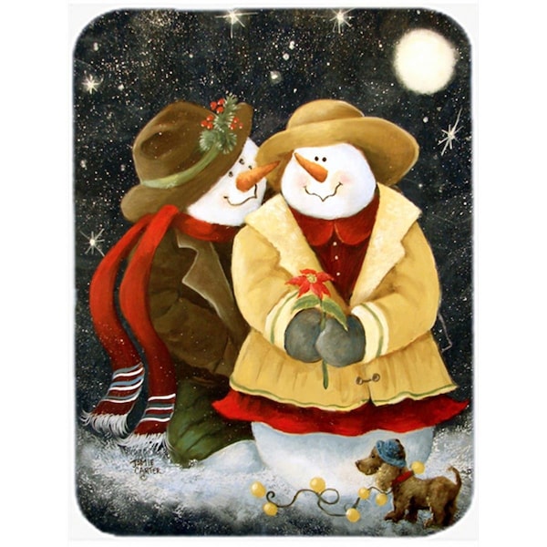 Carolines Treasures PJC1016LCB Love At Christmas Snowman Glass Cutting Board, Large - PJC1016LCB