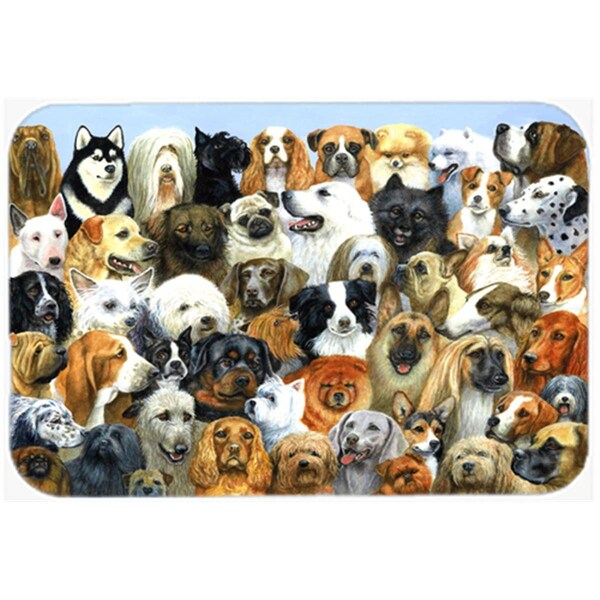 Carolines Treasures BDBA0441LCB Fifty One Dogs Glass Large Cutting Board - BDBA0441LCB