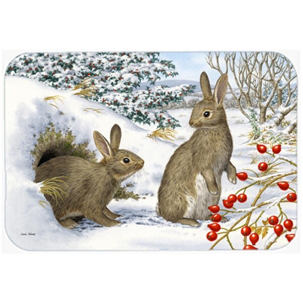 Carolines Treasures ASA2181LCB Winter Rabbits Glass Large Cutting Board - ASA2181LCB