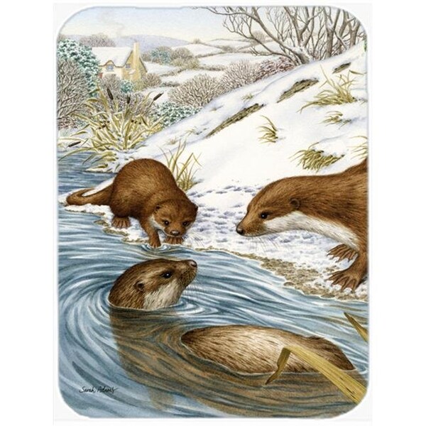 Carolines Treasures Carolines Treasures ASA2049LCB Otter At Play Glass Cutting Board; Large - ASA2049LCB