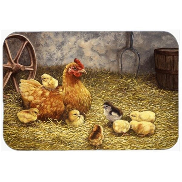 Carolines Treasures Carolines Treasures BDBA0176LCB Chicken Hen & Her Chicks Glass Large Cutting Board - BDBA0176LCB