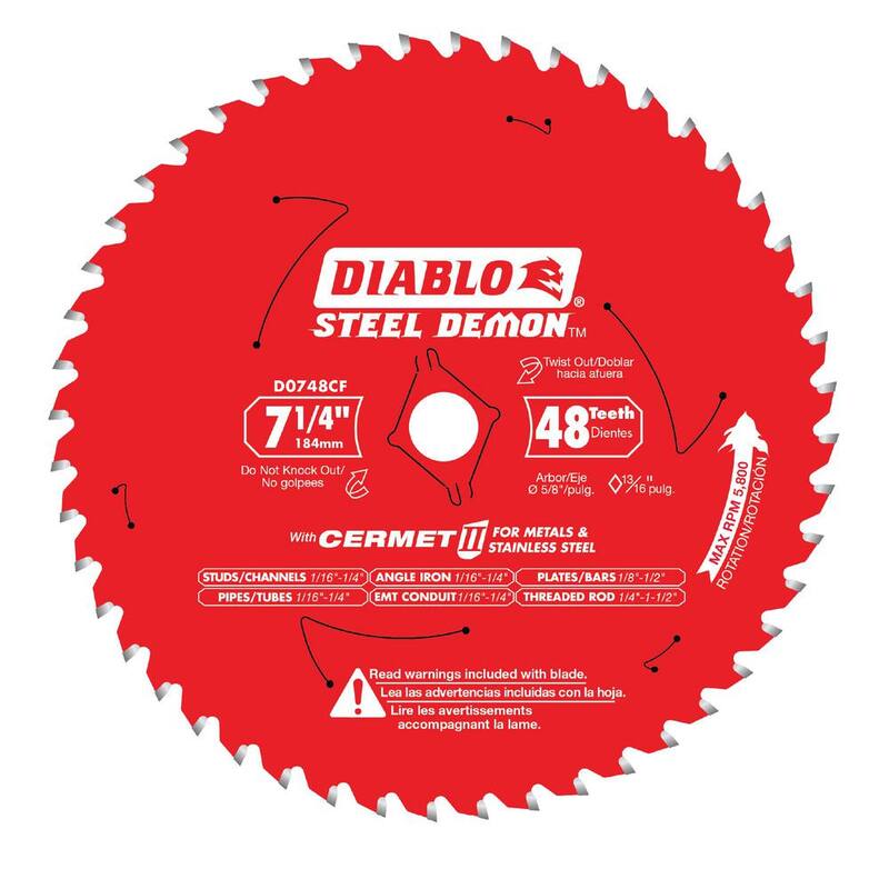 DIABLO 7-1/4 pulgadas x 48 dientes Steel Demon Cermet II Hoja de sierra para metal mediano - D0748CFR