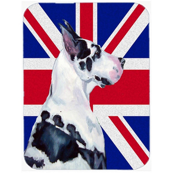 Carolines Treasures Great Dane With English Union Jack British Flag Glass Cutting Board - Large - LH9478LCB
