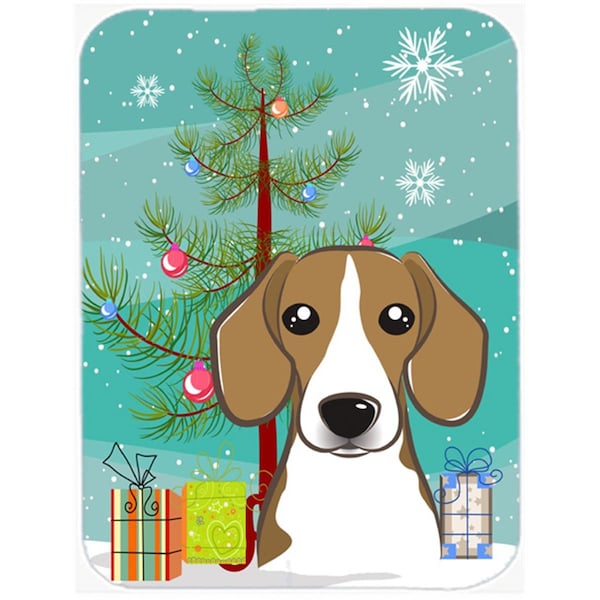 Carolines Treasures BB1611LCB Christmas Tree And Beagle Glass Cutting Board, Large - BB1611LCB