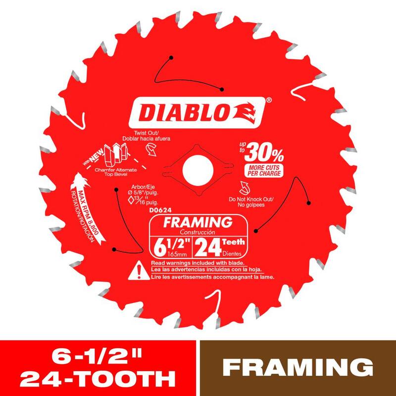 SIERRA CIRCULAR PARA ESTRUCTURAS DE 6-1/2 pulgadas x 24 dientes para madera - D0624R