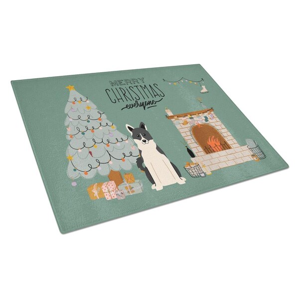 Carolines Treasures Russo-European Laika Spitz Christmas Everyone Glass Cutting Board - Large - CK7592LCB